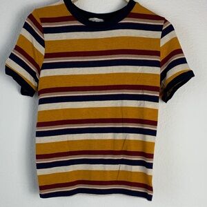 Vibrant Striped Short Sleeve Tee